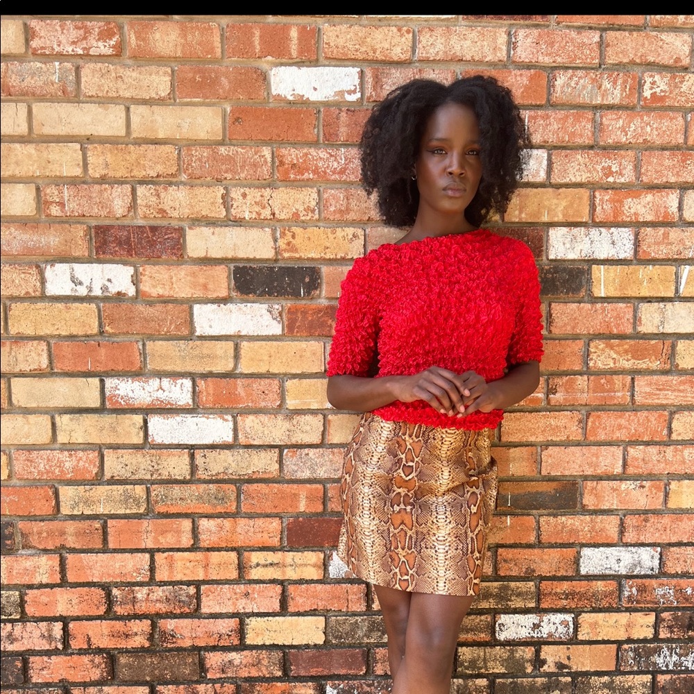 Red Flower Pattern Top